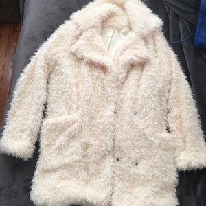 Fuzzy White winter coat